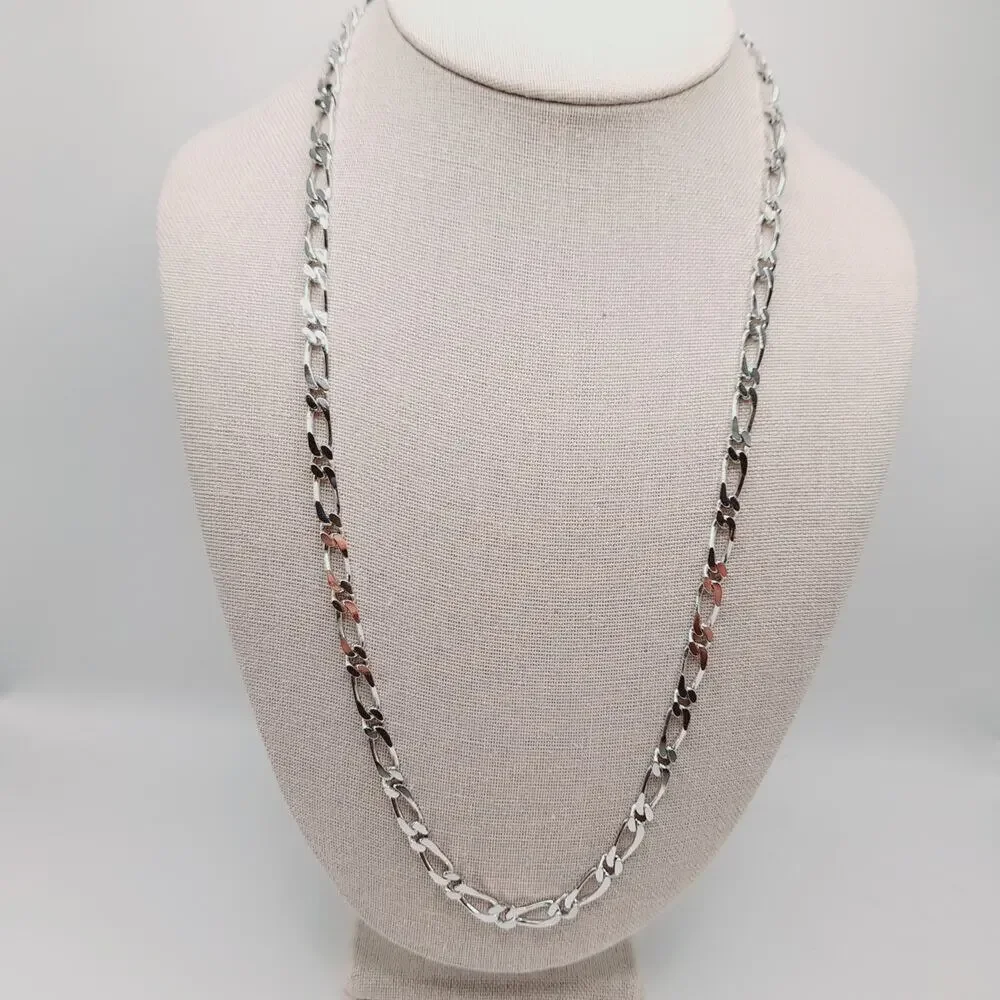 Vintage Monet Silver Tone Chain Necklace 24